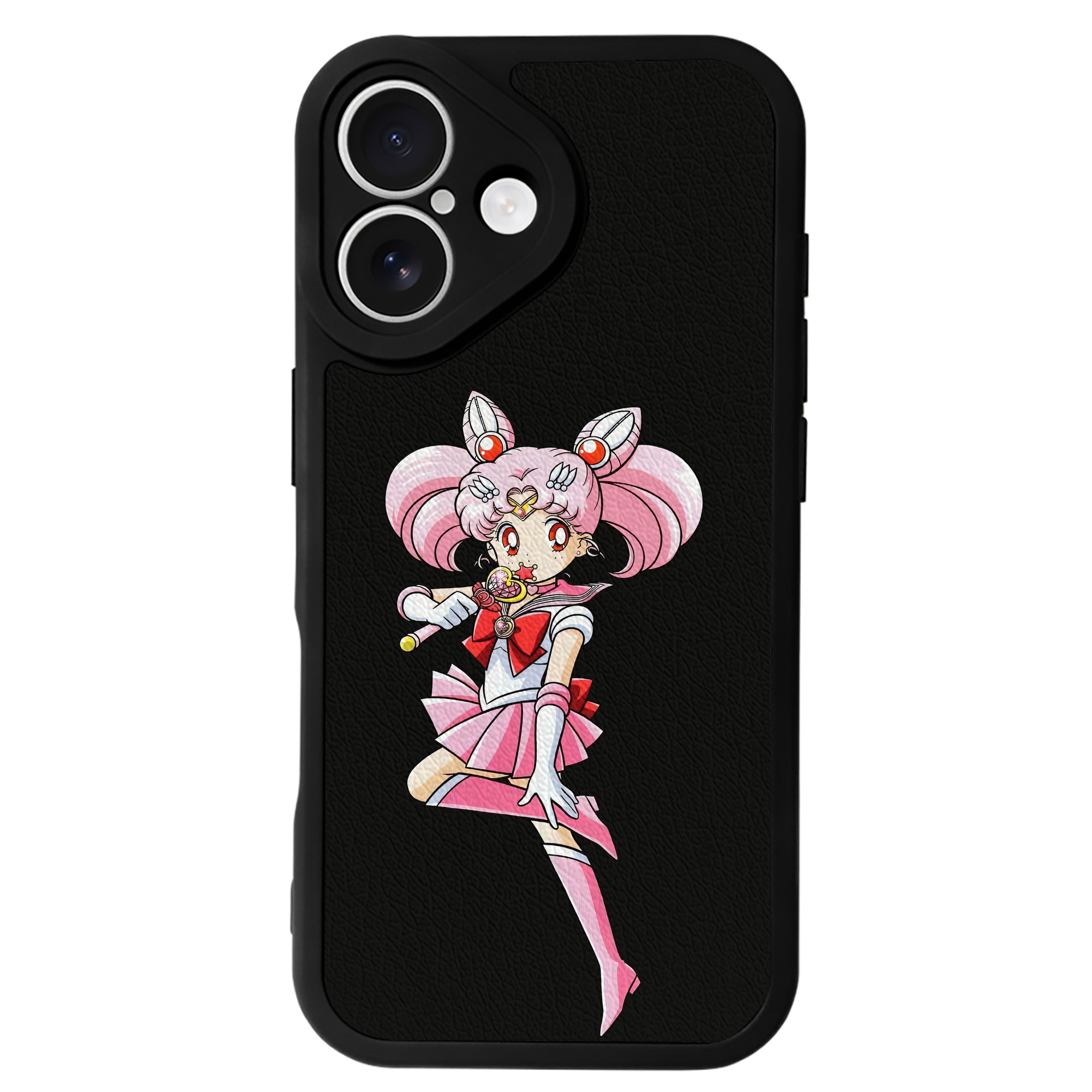 （画像用） 美少女戦士セーラームーン ちびうさ Sailor Moon Chibiusa Tsukino Usagi Small Lady Serenity 【iPhone 16シリーズ対応】シリコンスマホケース（レザー調） 材質：シリコン